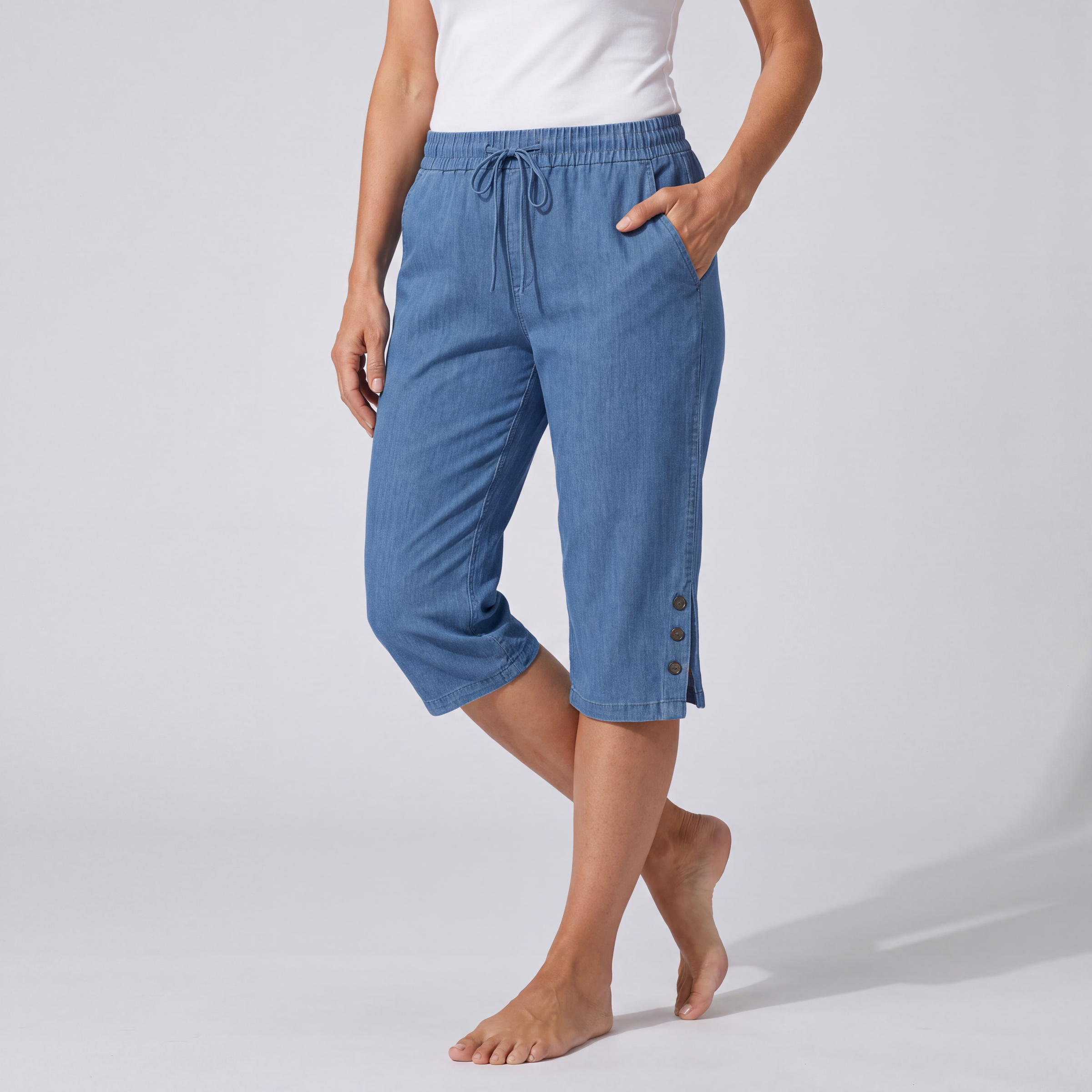 Jesse | Pantaloni Capri con Vita Regolabile