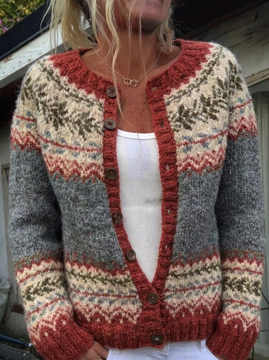Almerinda | Cardigan con Motivo Nordico