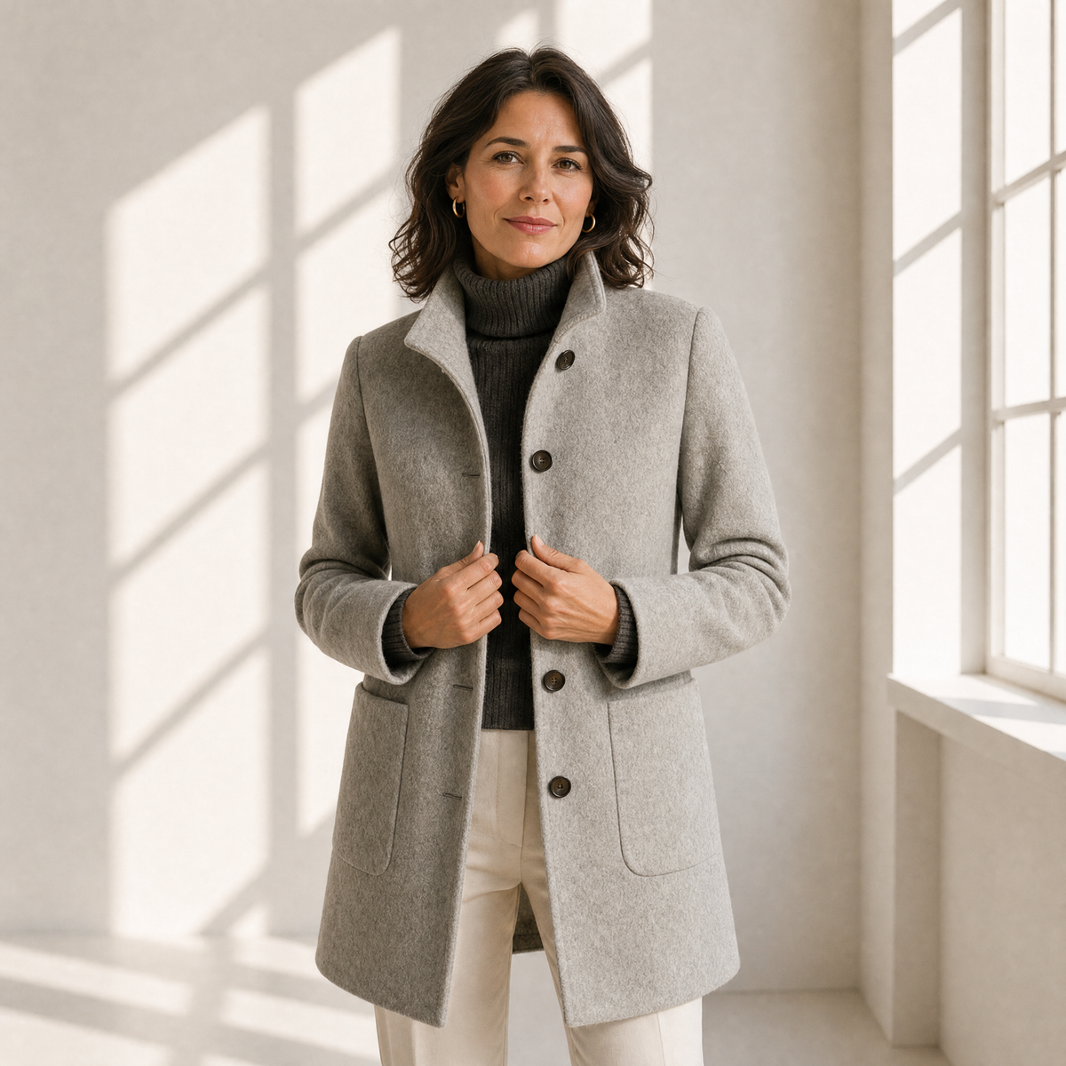 Alyanna | Cappotto con Colletto e Bottoni