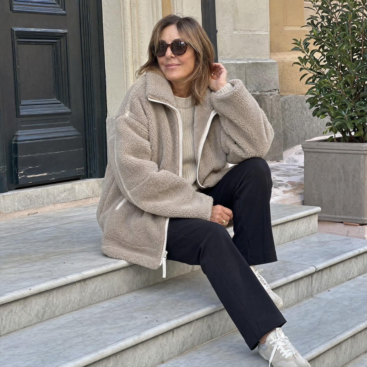 Carlie | Giacca Teddy Oversize con Zip
