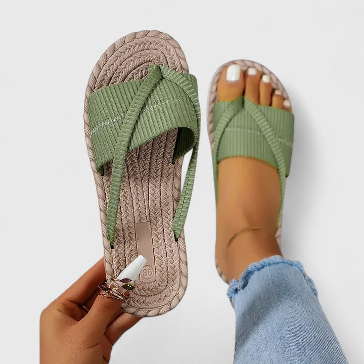 Emanuela | Sandali Flat con Fasce Incrociate