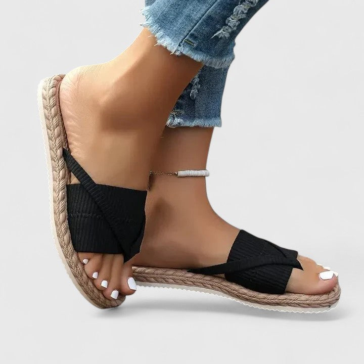 Emanuela | Sandali Flat con Fasce Incrociate