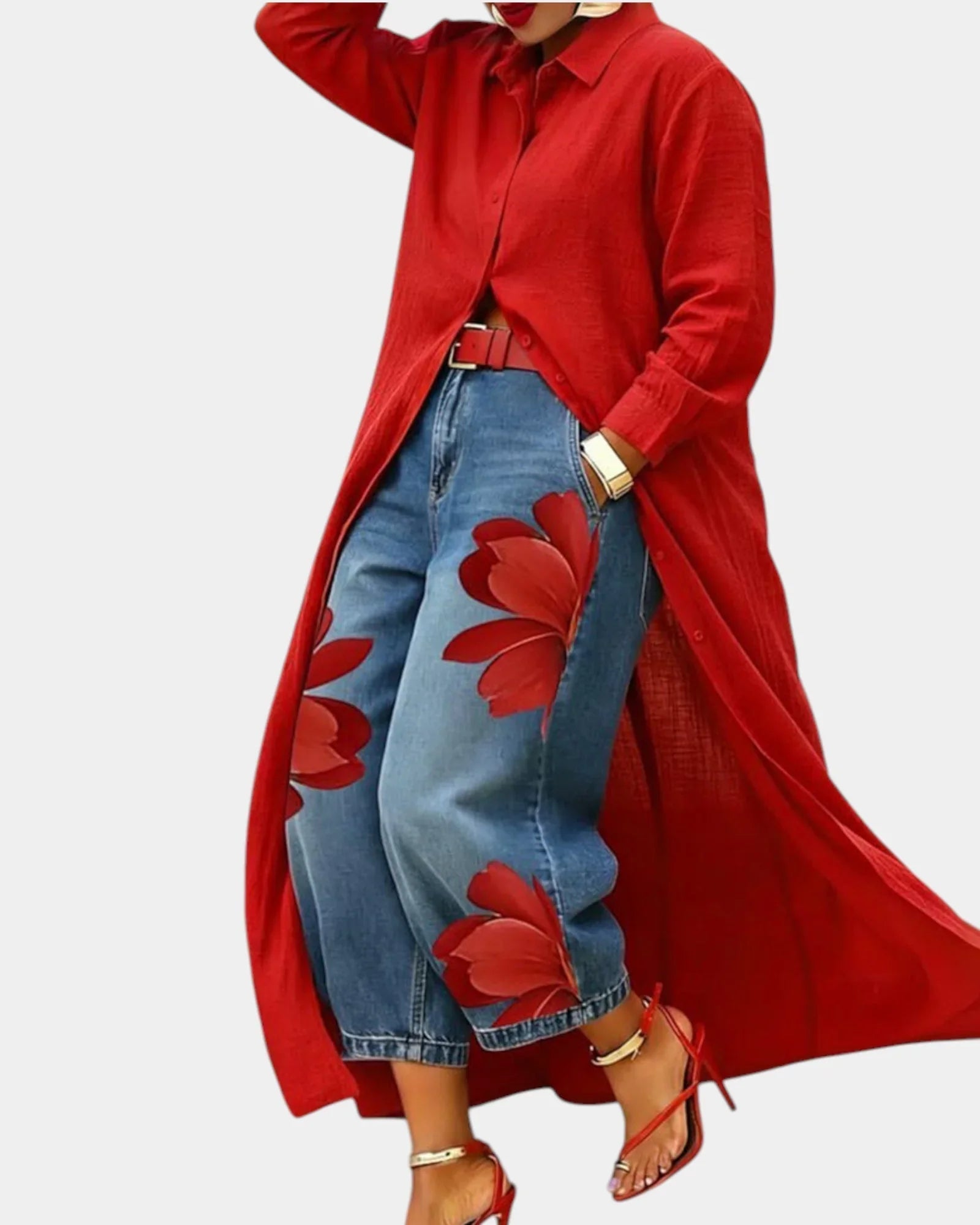Stefania | Abito Chemisier e Jeans Floreali