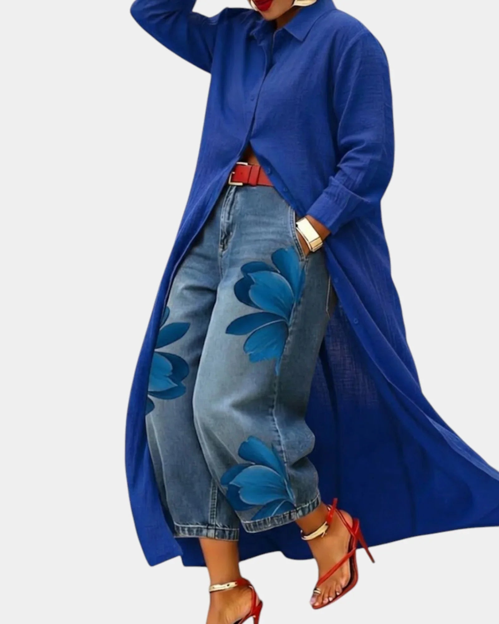 Stefania | Abito Chemisier e Jeans Floreali