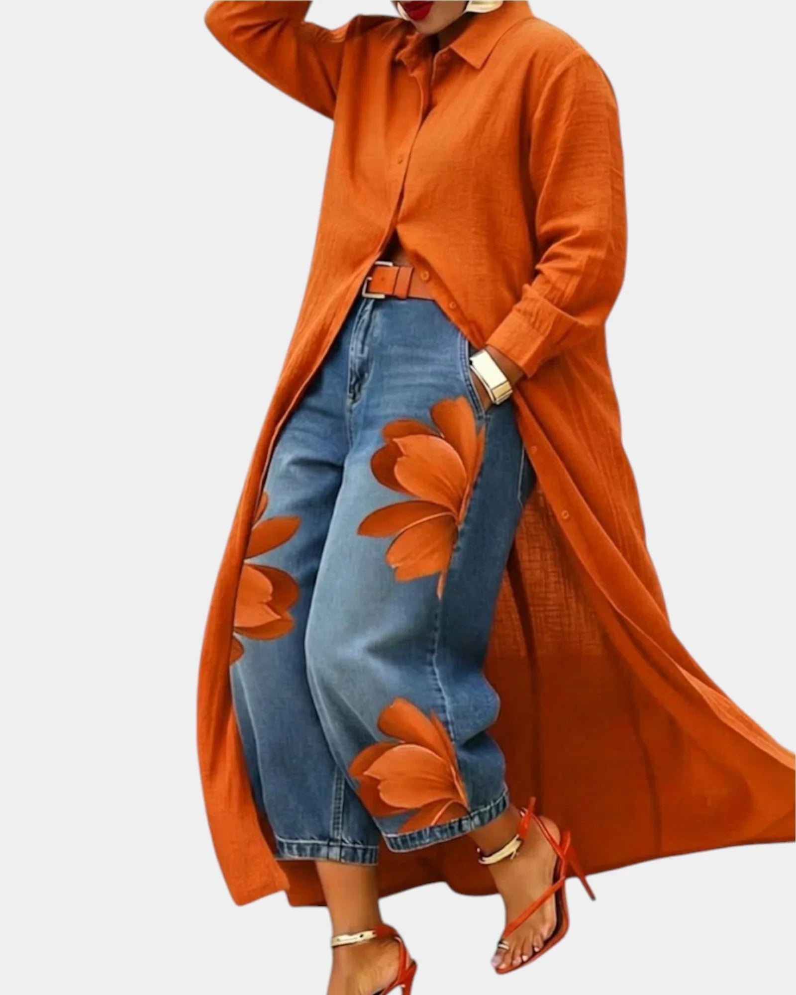 Stefania | Abito Chemisier e Jeans Floreali