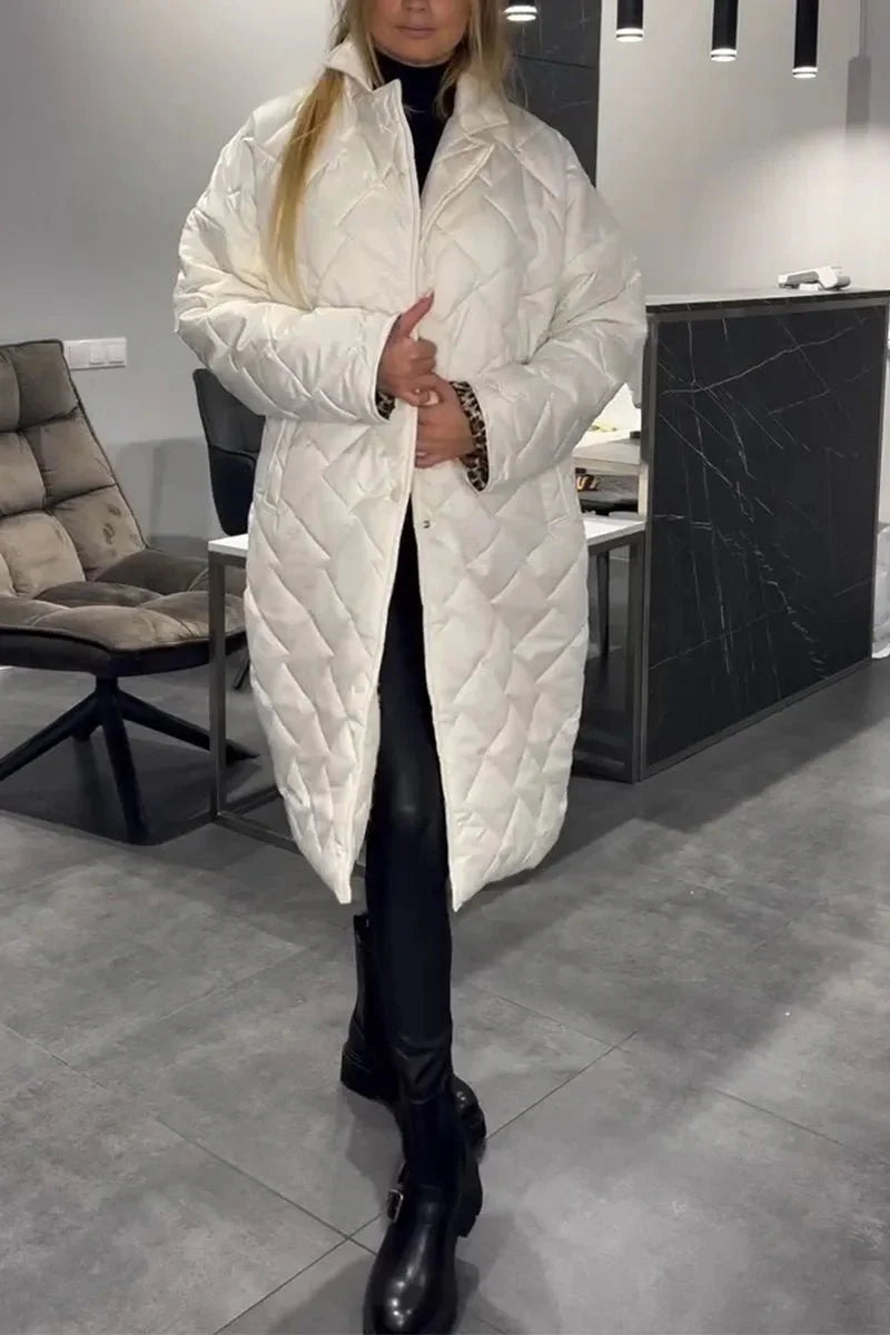 Anaïs | Cappotto Trapuntato con Fodera Leopardo
