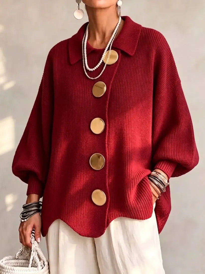 Corin | Cardigan Oversize con Bottoni Eleganti