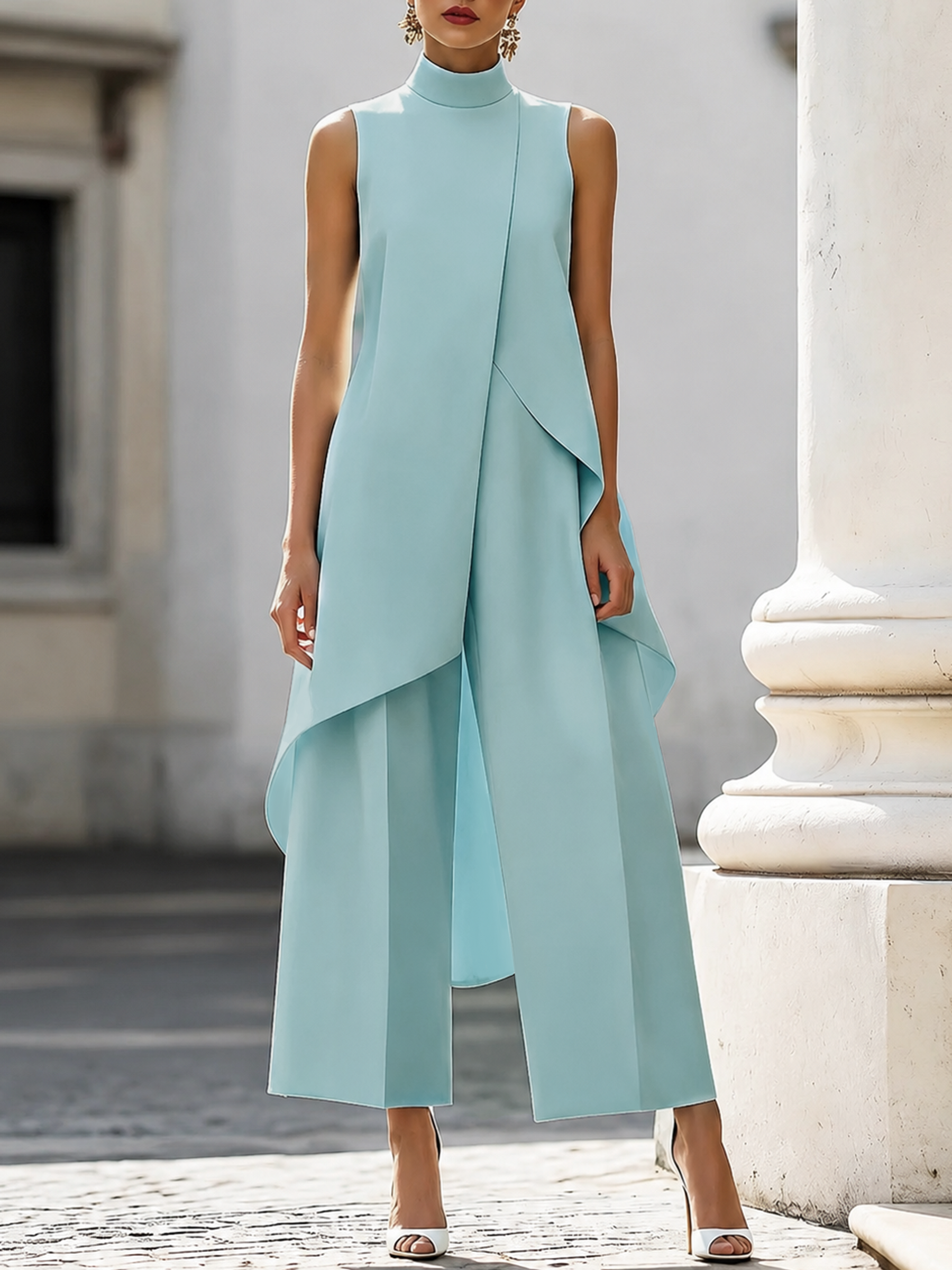 Mika | Tuta Elegante con Pannello Asimmetrico