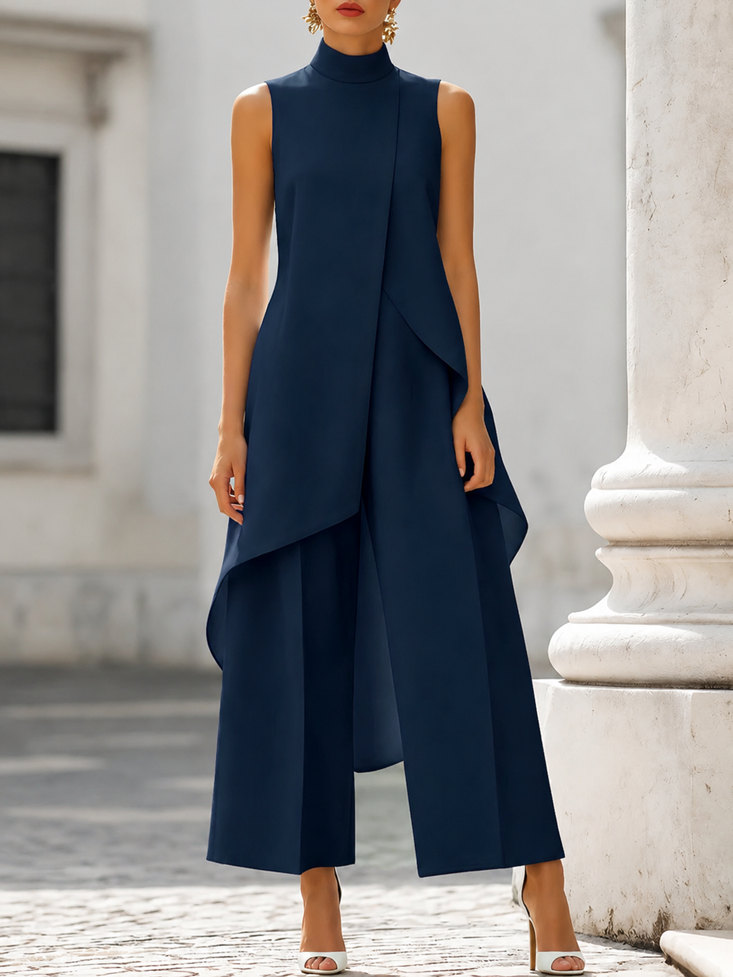 Mika | Tuta Elegante con Pannello Asimmetrico