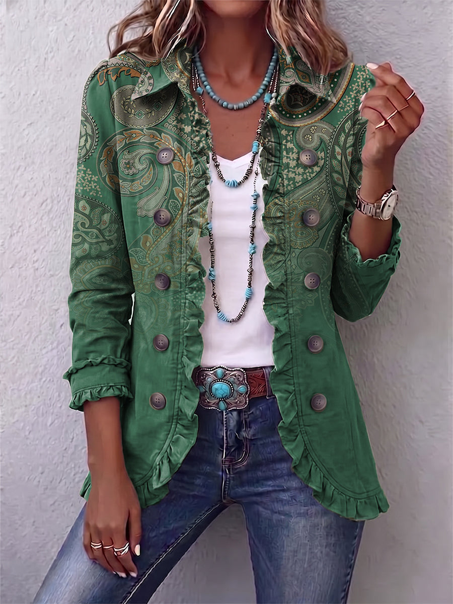 Saveria | Giacca Paisley con Volant