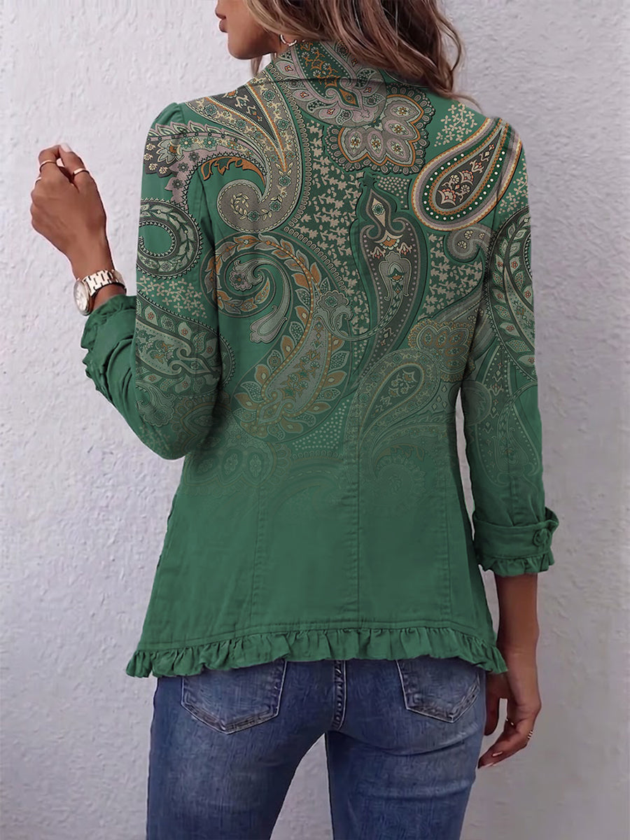 Saveria | Giacca Paisley con Volant