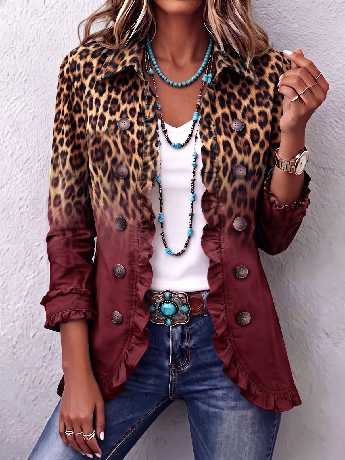 Sveva | Giacca Animalier con Volant