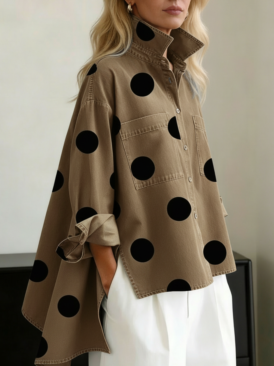 Amanda | Camicia Asimmetrica a Pois