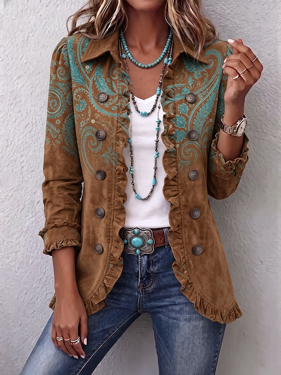 Natalina | Giacca Fantasia Paisley con Volant