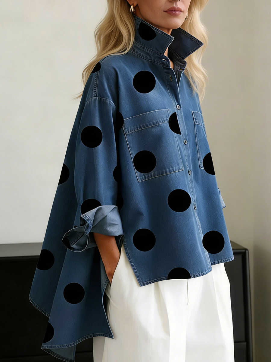 Amanda | Camicia Asimmetrica a Pois