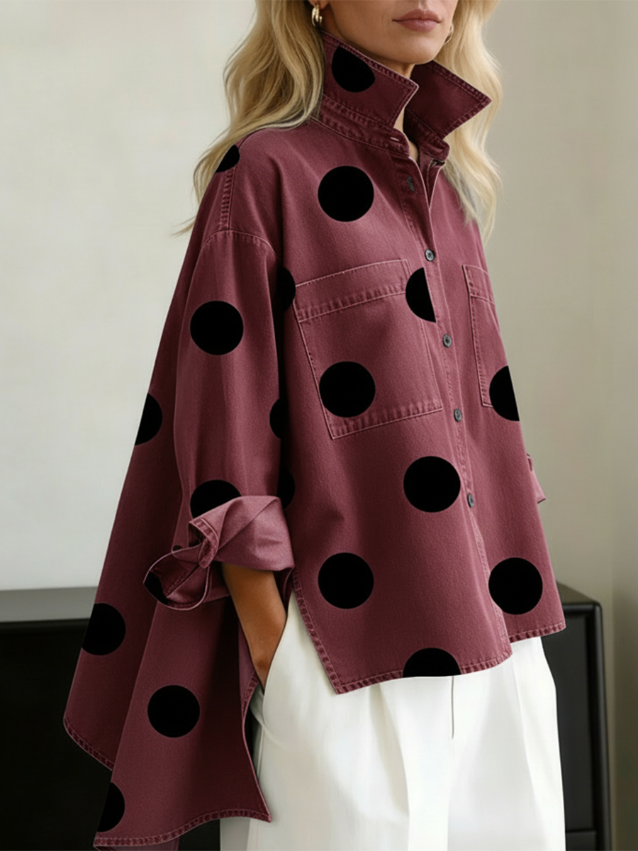 Amanda | Camicia Asimmetrica a Pois