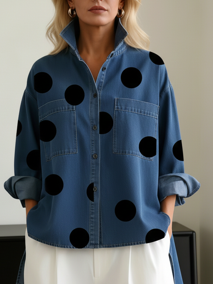 Amanda | Camicia Asimmetrica a Pois