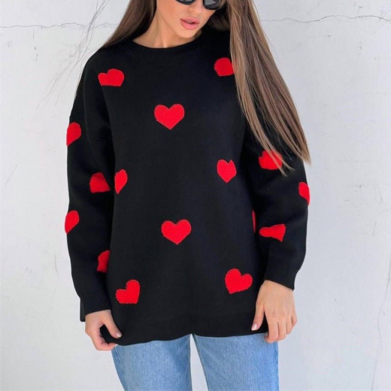 Mila | Maglione in Misto Cotone con Cuori